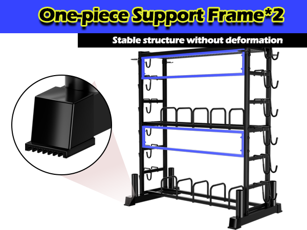 2700lbs Heavy Duty 3-Tier Weight Rack with Barbell & Dumbbell Storage