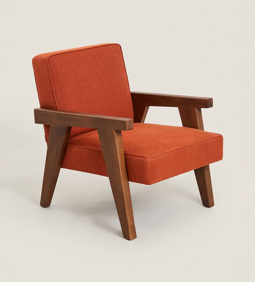 Blasco upholstered walnut armchair