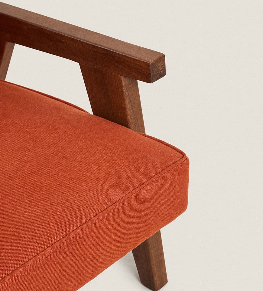 Blasco upholstered walnut armchair