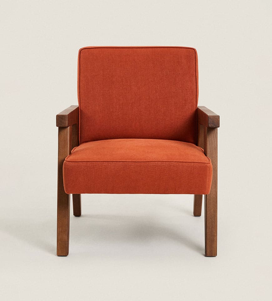 Blasco upholstered walnut armchair
