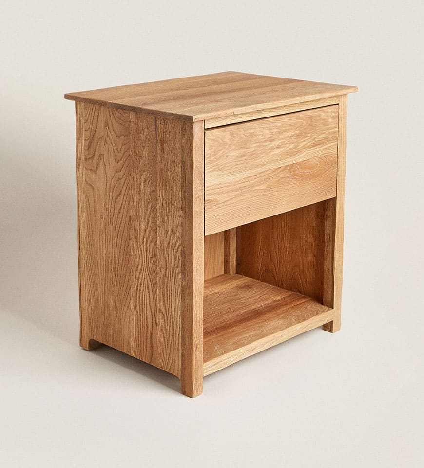 Oak bedside Table with Drawer