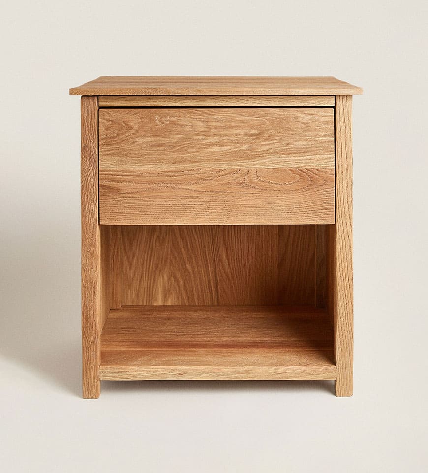 Oak bedside Table with Drawer
