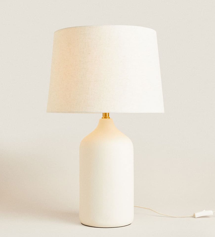 White ceramic base lamps