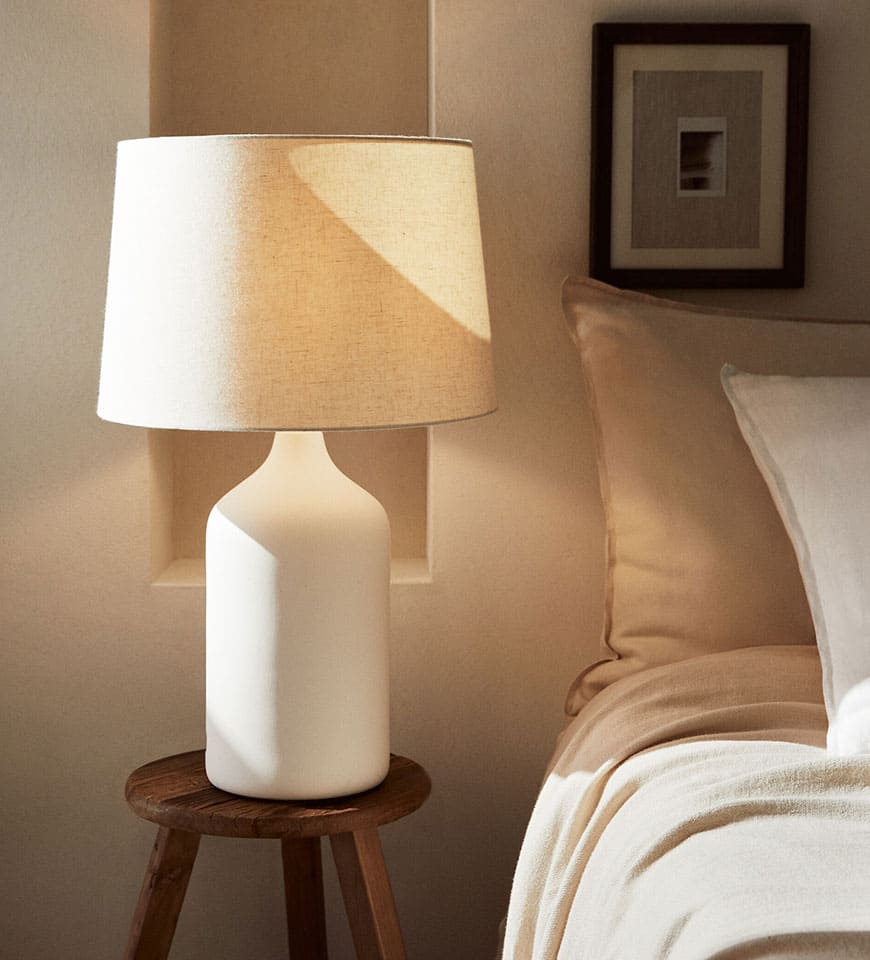 White ceramic base lamps