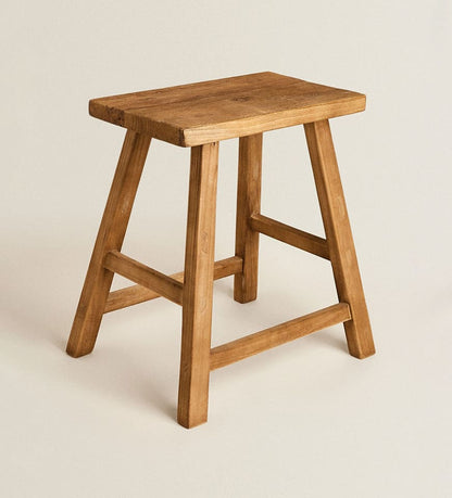 Handmade stool in elm wood