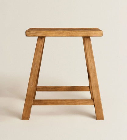 Handmade stool in elm wood