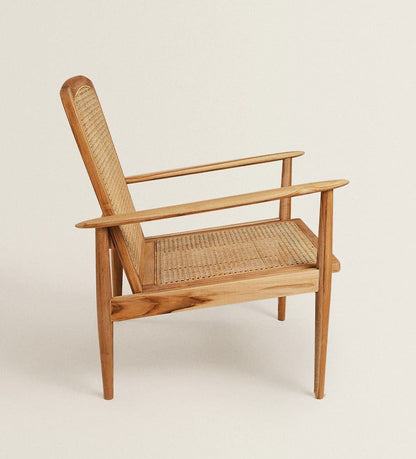 Lyon teak and rattan armchair