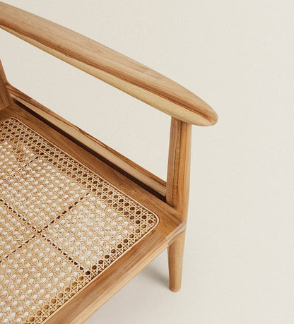 Lyon teak and rattan armchair
