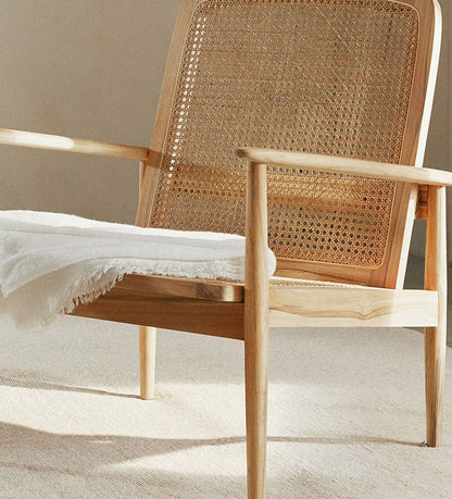 Lyon teak and rattan armchair