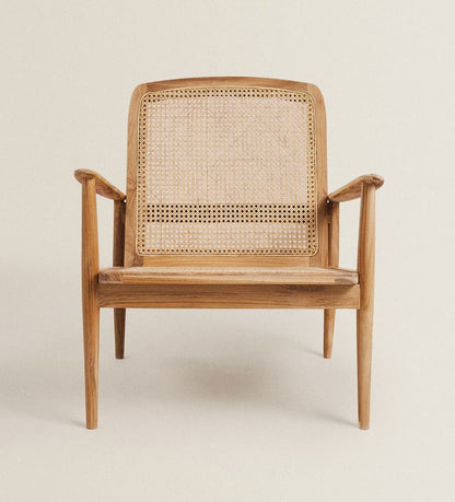 Lyon teak and rattan armchair