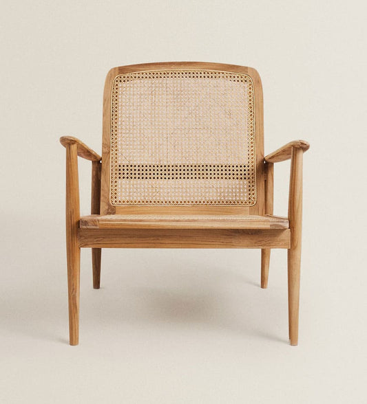 Lyon teak and rattan armchair