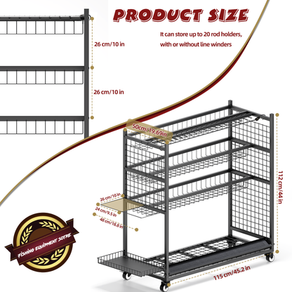 Commercial Grade Mobile Fishing Pole and Tackle Center