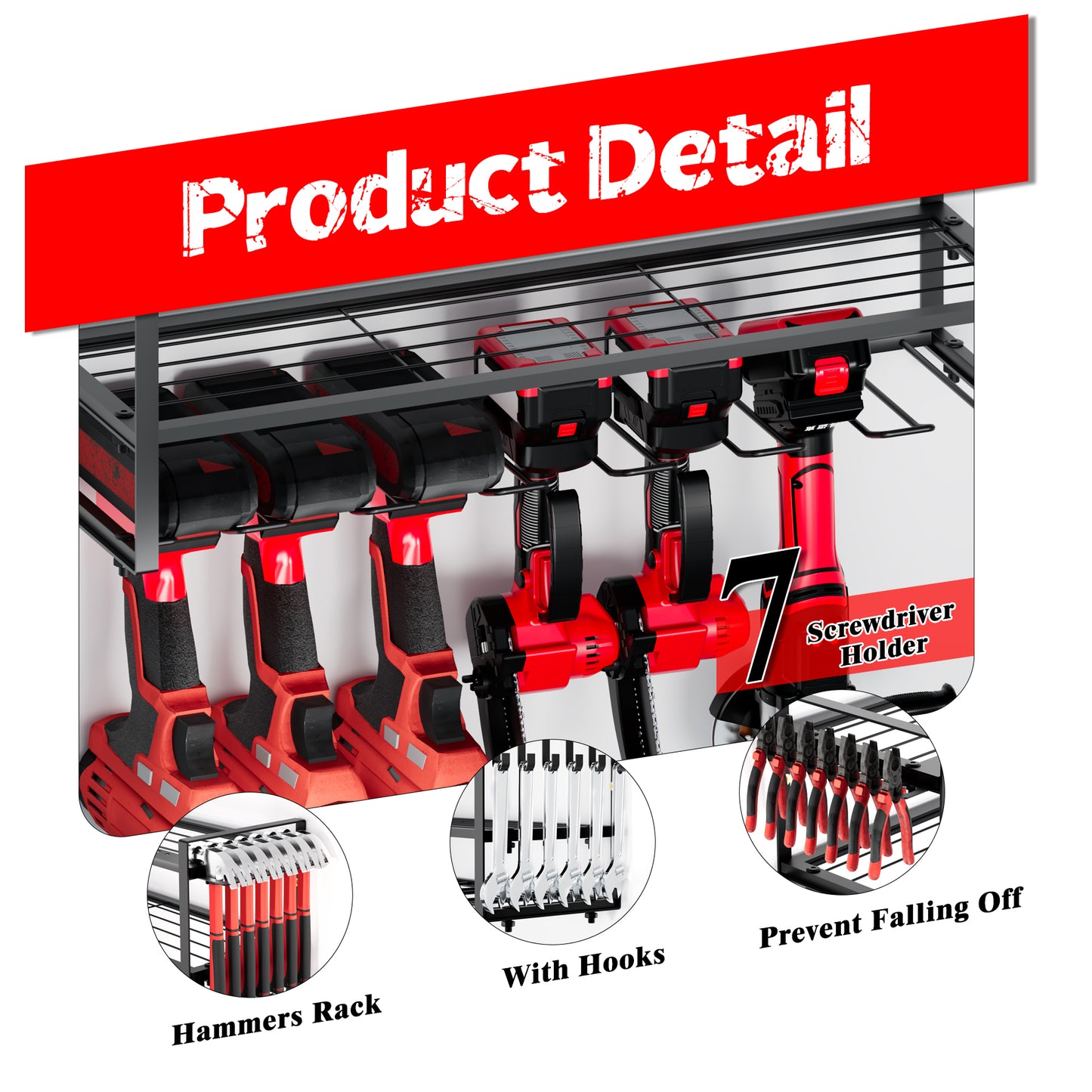 Industrial Wall Mounted Power Tool and Drill Storage Station