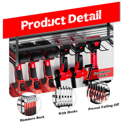 Industrial Wall Mounted Power Tool and Drill Storage Station
