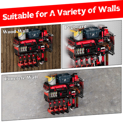 Industrial Wall Mounted Power Tool and Drill Storage Station