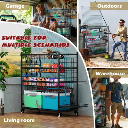 Commercial Grade Mobile Fishing Pole and Tackle Center