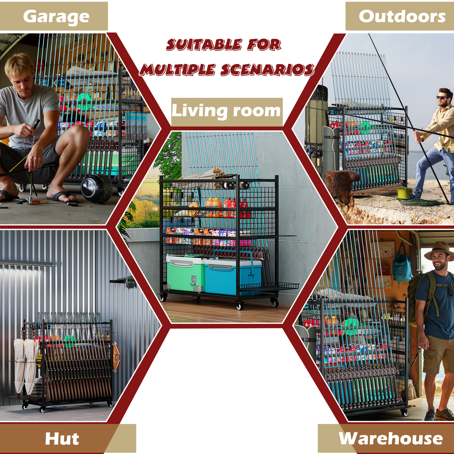 Commercial Grade Mobile Fishing Pole and Tackle Center