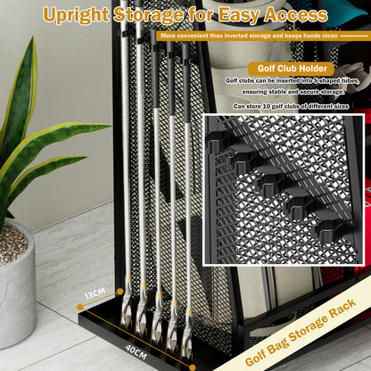 Premium Industrial Mesh Golf Bag Rack and Storage Center