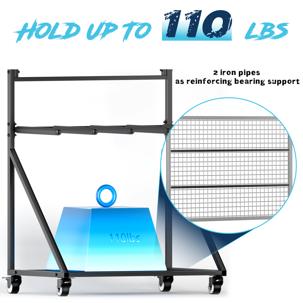Heavy Duty Mobile SUP and Surfboard Rack 4 Capacity