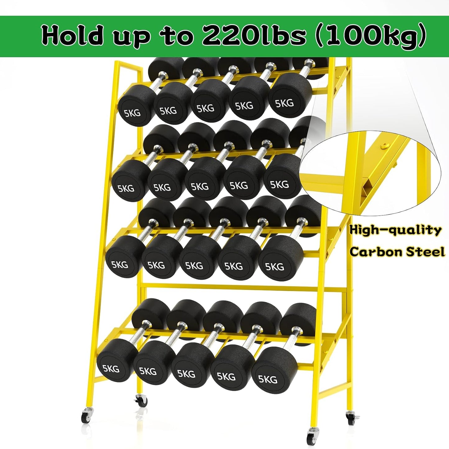 Heavy-Duty 4-Tier Metal Flower Display Stand with 16 Buckets