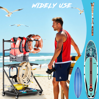 Heavy Duty Mobile SUP and Surfboard Rack 4 Capacity