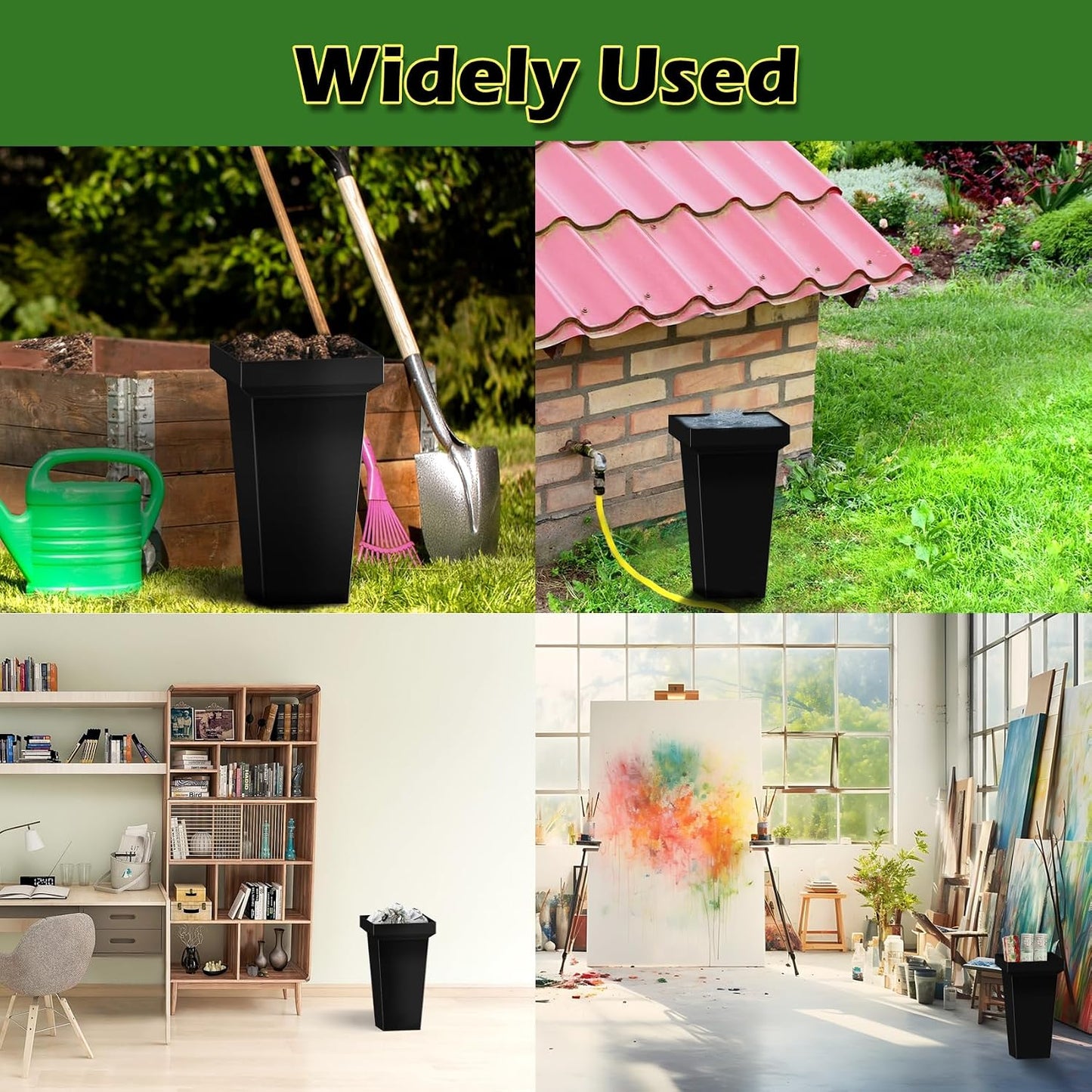 Heavy-Duty 4-Tier Metal Flower Display Stand with 16 Buckets